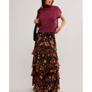 Free People Lolita Floral Maxi Skirt Size S